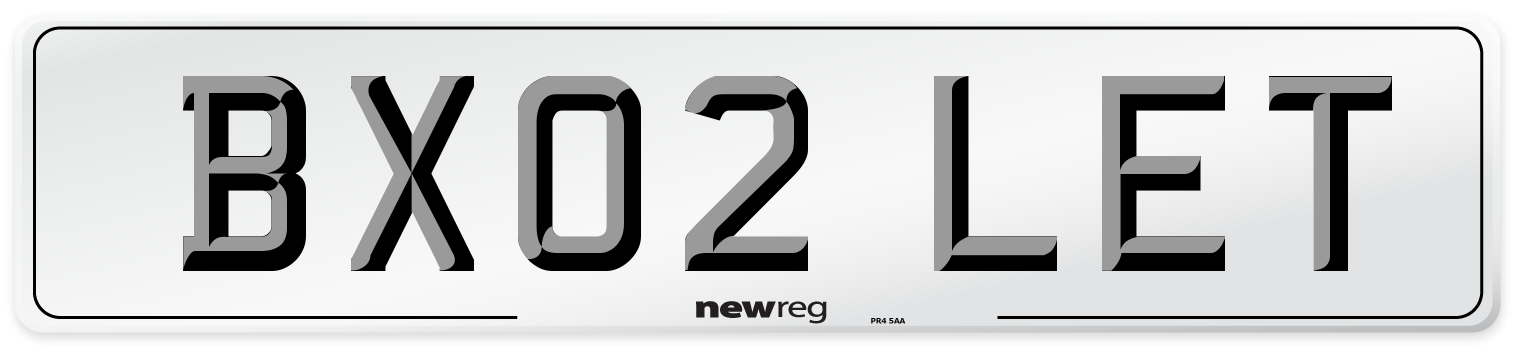 BX02 LET Number Plate from New Reg